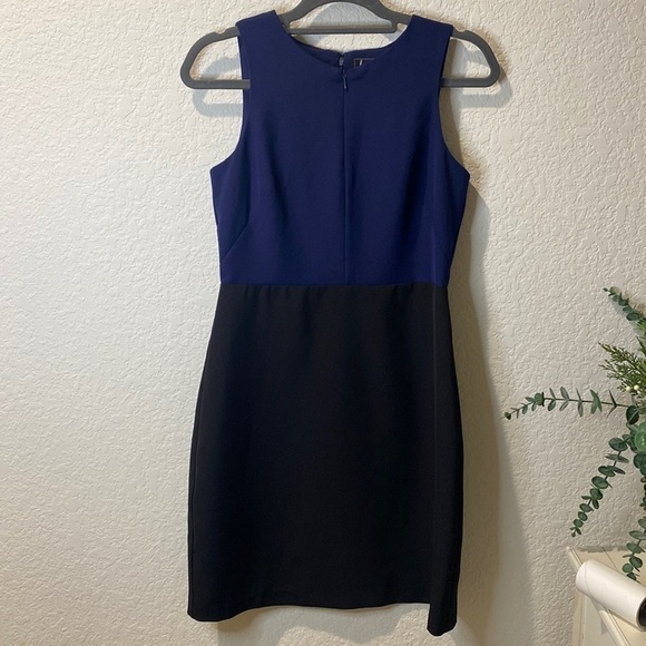 𝅺SAM Edelman Colorblock, Front & Back Zipper Sheath Dress - Picture 1 of 14